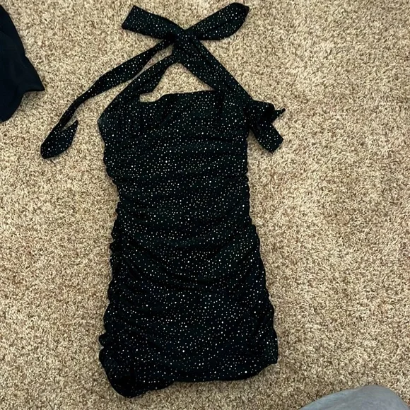 Dresses | Black Sparkly Lucy In The Sky Hoco Dress | Poshmark